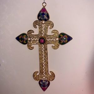 Vintage cloisonné Cross